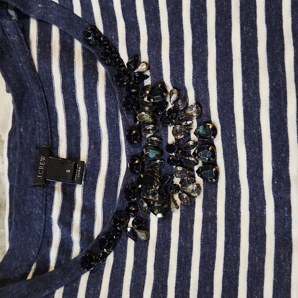 J Crew striped sort sleeve top - Picture 3 of 6